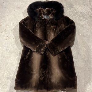 STUNNING REAL Sheared Beaver Hooded Coat